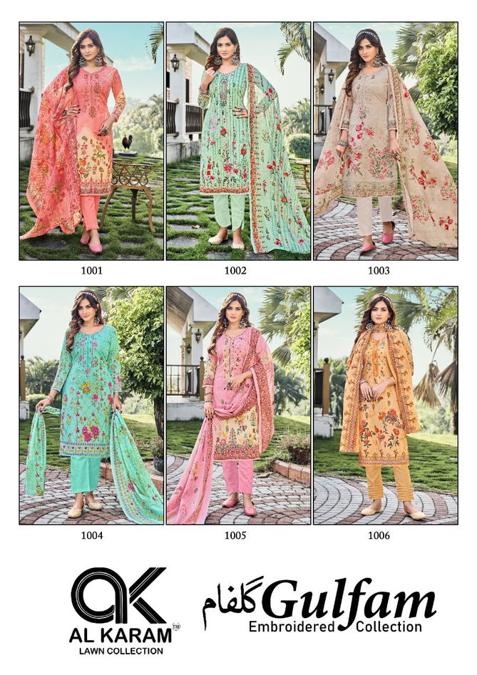 Al Karam Gulfam 1 Casual Wear Wholesale Printed Cotton Dress Material 